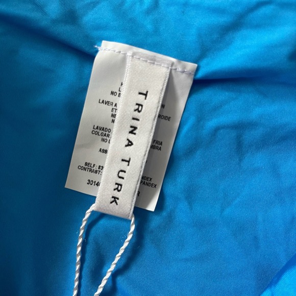 Trina Turk Monaco Sash High Waist Bikini Bottom Stretch Pull-On Style Blue SZ 6 - Picture 5 of 7